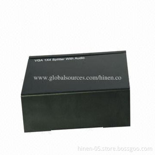 VGA Splitter 1x4 with Audio, Supports Highest Video Resolution Up to 1920 x 1200 and 1080p